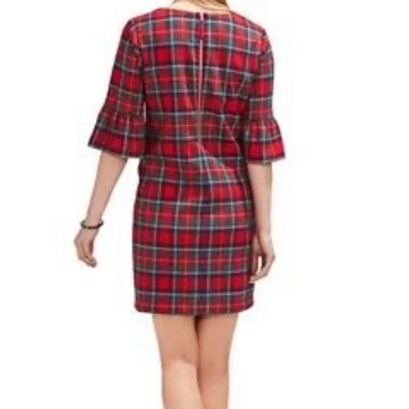 Vineyard Vines Jolly Plaid Greenwich Flutter Sleeve Shift Dress - Picture 5 of 13